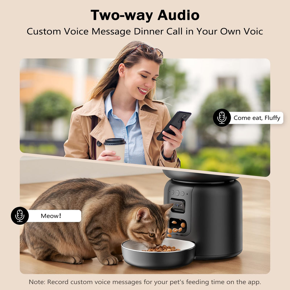 YIZFERN automatic cat feeder night vision view for clear monitoring.