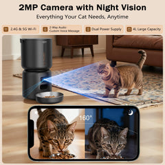 YIZFERN cat feeder dual-power system ensures meals during outages.