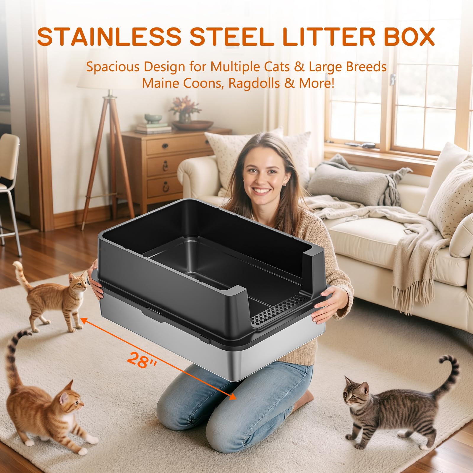 YIZFERN heavy-duty scoop included for effortless cleanup