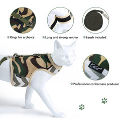 YIZHI MIAOW adjustable cat harness strap demonstrates customizable fit for chest measurements
