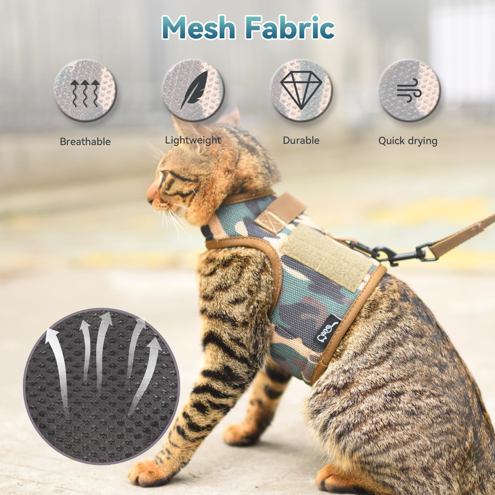 YIZHI MIAOW adjustable cat walking jacket ensures proper fit and control