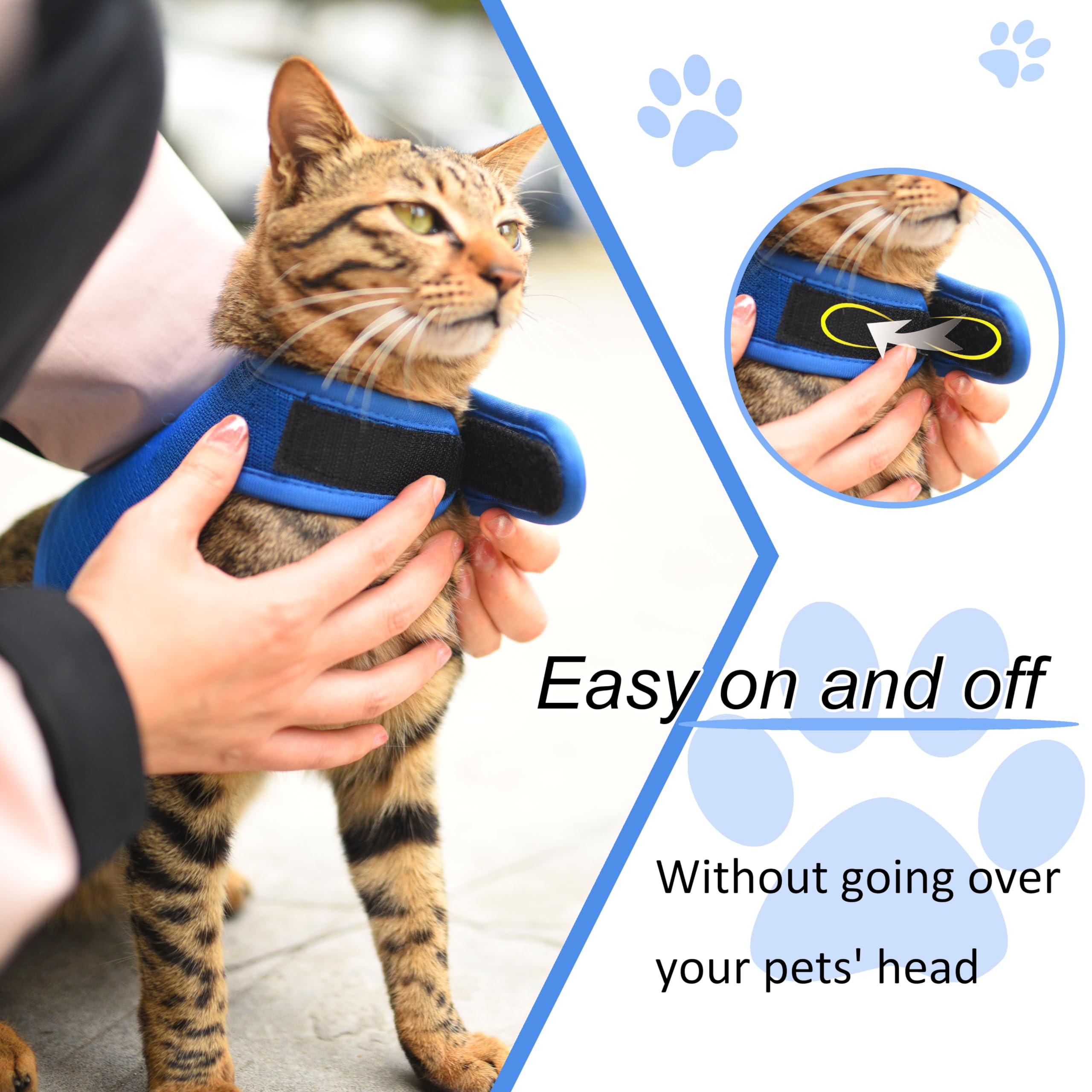 YIZHI MIAOW adjustable size chart image presents easy-fit guidance for growing cats.