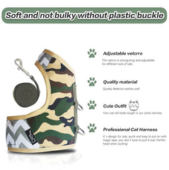 YIZHI MIAOW camo green harness highlights lightweight, skin-friendly materials