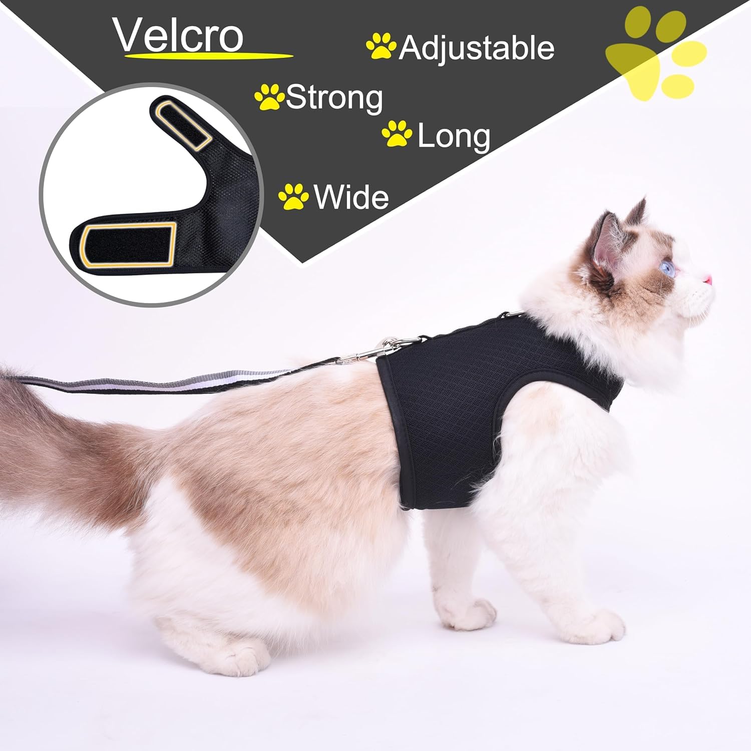 YIZHI MIAOW cat harness breathable mesh fabric for cool comfort during warm outdoor sessions