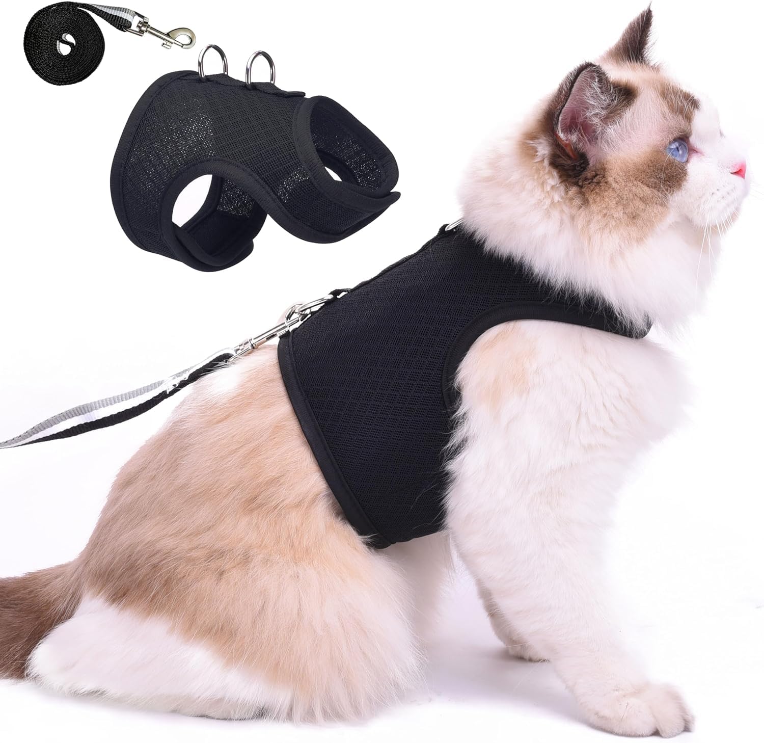 YIZHI MIAOW cat harness medium front view showing escape-proof comfort for calm outdoor walks