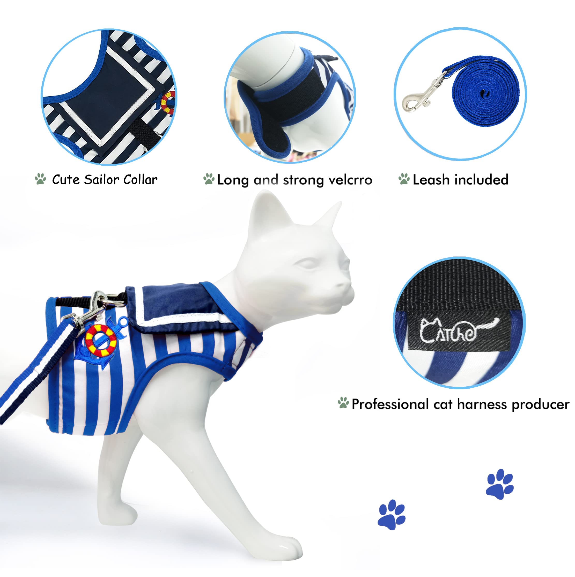 Yizhi Miaow cat-harness-size-chart signals size guidance for proper chest and neck fit.