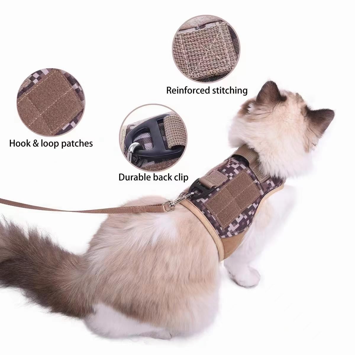 YIZHI MIAOW padded cat vest close-up, gentle on skin with soft comfort.