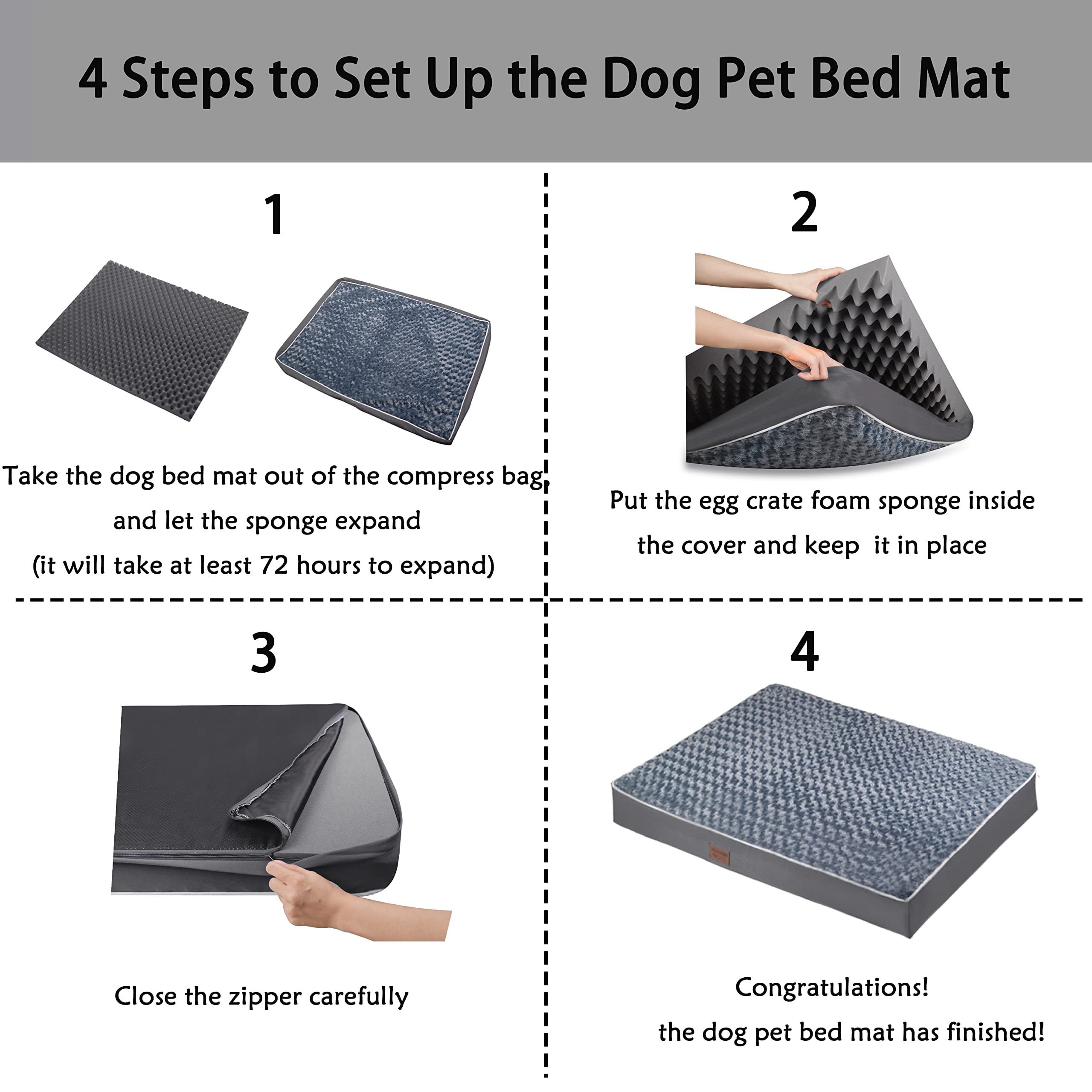 YIZHUOPET XXXL 54x42x4 inch dog bed for big breeds