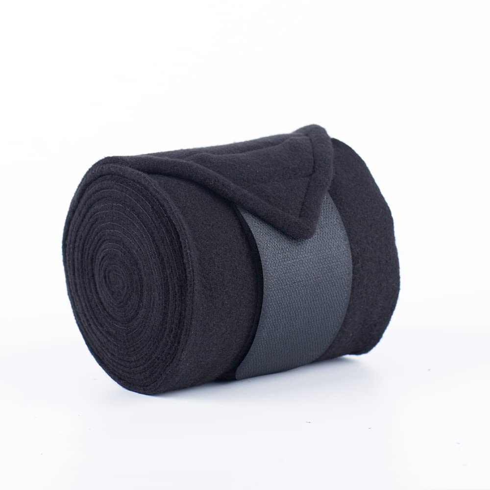Y.J TAILS black polo wraps measure 300cm by 12cm for versatile protection.