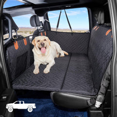 YJGF back-seat extender bed setup creates extra travel space for dogs.