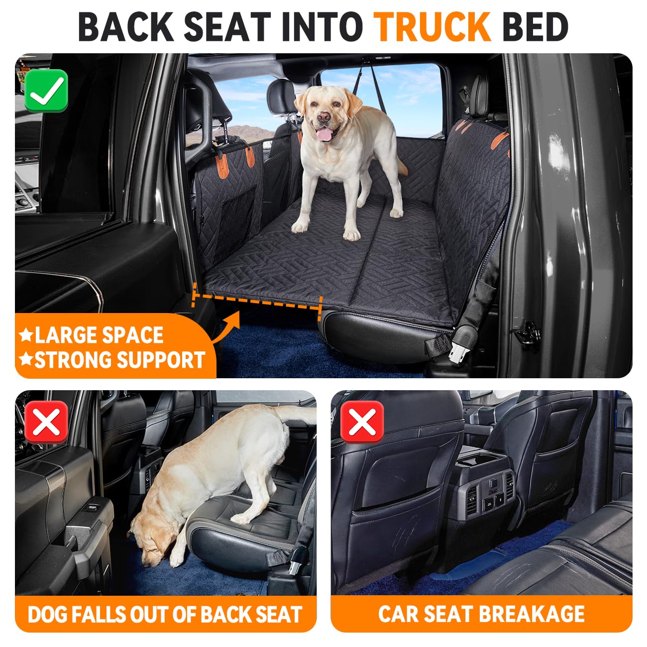 YJGF dog hammock for truck keeps pets secure and comfortable during rides.