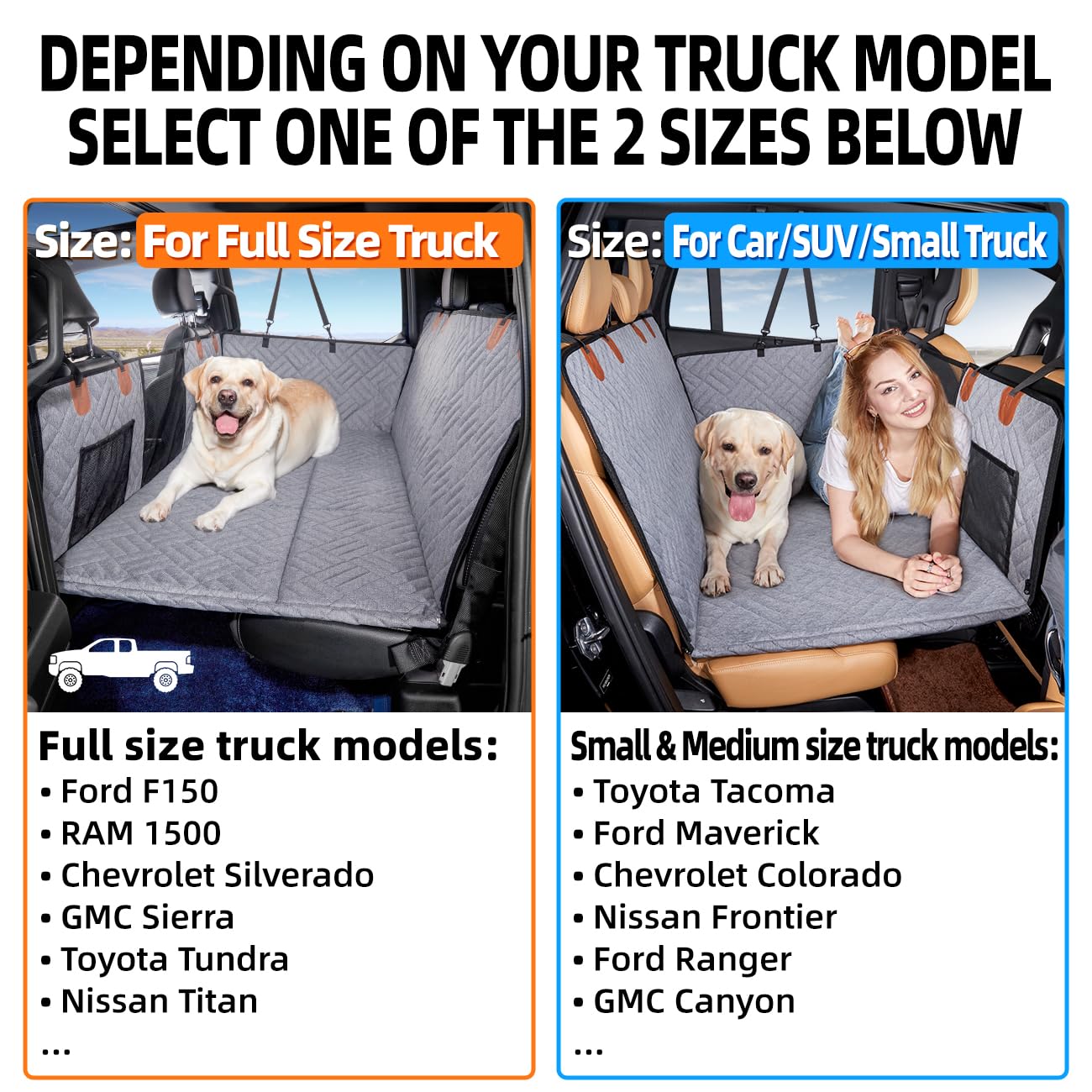 YJGF dog hammock-truck seat cover protects upholstery during trips.