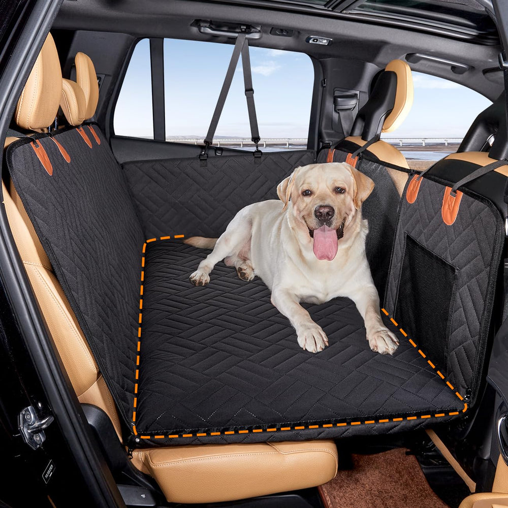 YJGF dog mat back seat extender front view for secure travel