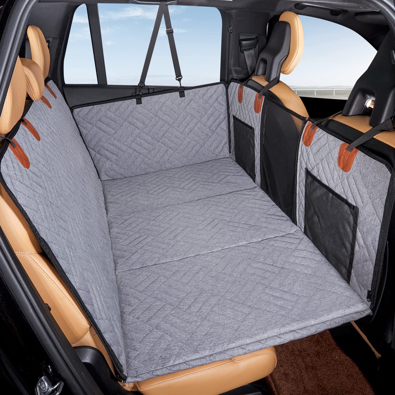 YJGF road-trip dog security with a stable car hammock for better control.