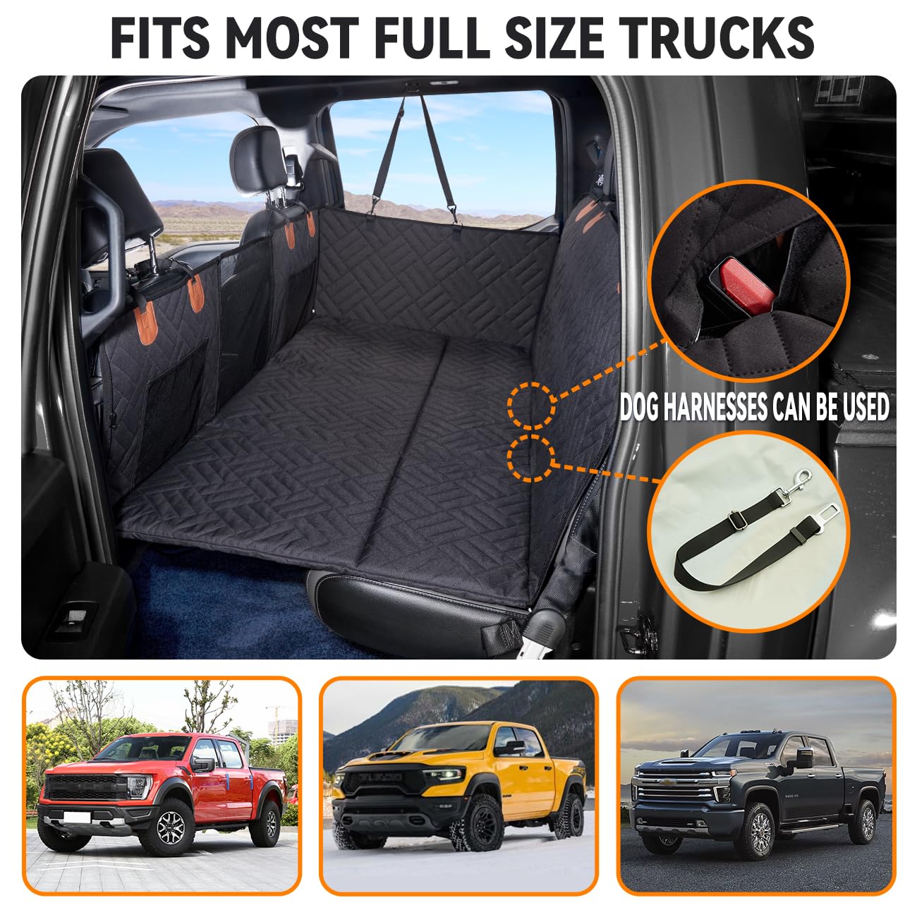 YJGF travel-ready bed extends seating for road trips with pets.