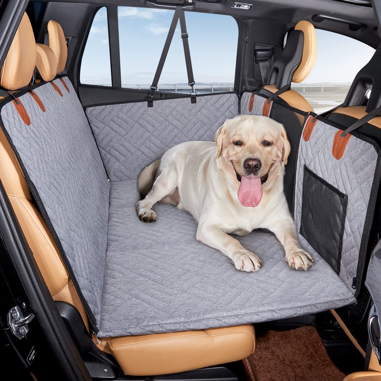 YJGF washable, durable cover keeps the car interior clean after adventures.