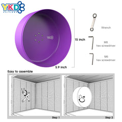 YKD 15-inch silent chinchilla wheel quiet operation—night-friendly