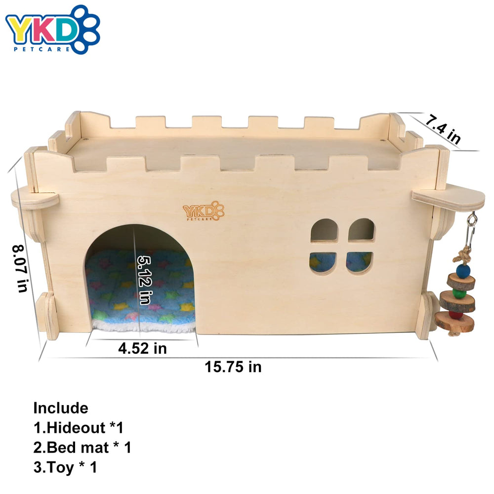 YKD Castle Chinchilla House doors ensure easy entry and airy access for small pets