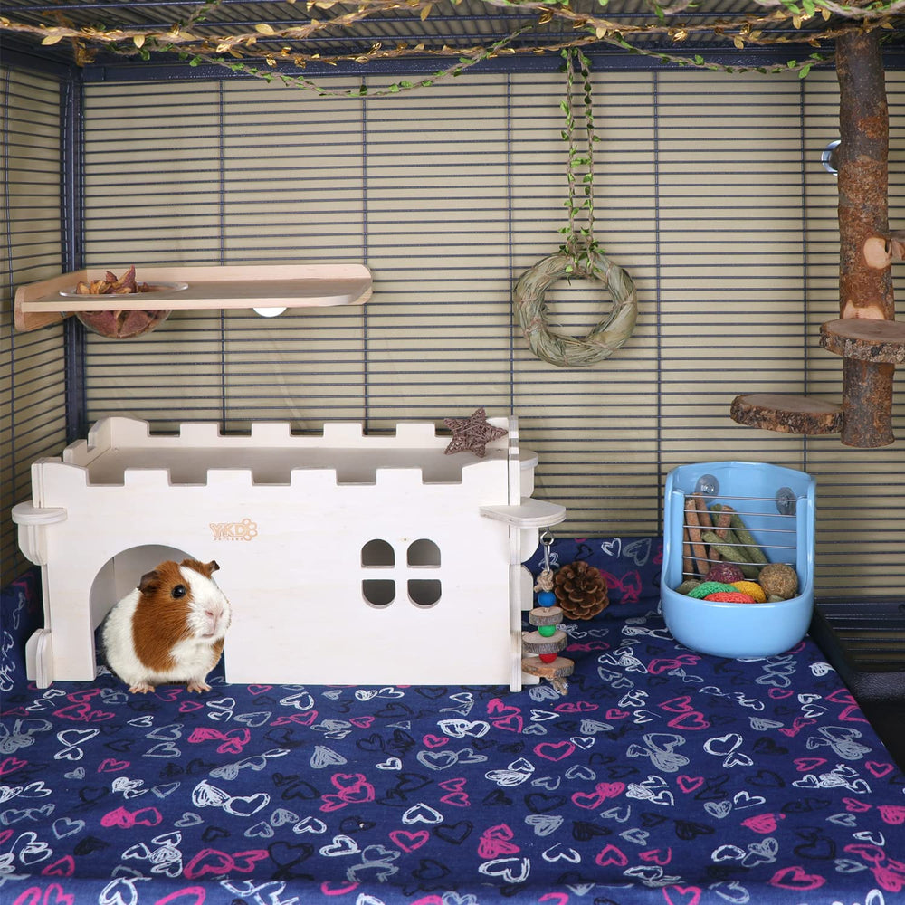 YKD Castle Chinchilla House interior provides cozy hiding space for pets and quiet comfort