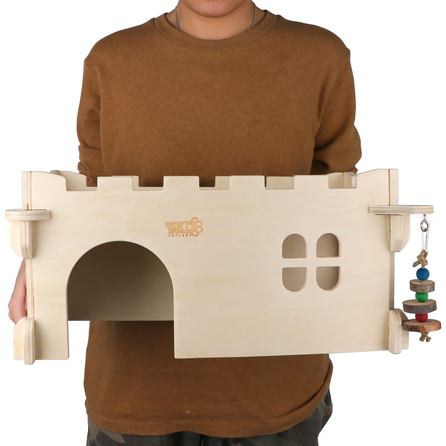 YKD Castle Chinchilla House materials highlight birch plywood, safety-focused and pet-friendly construction