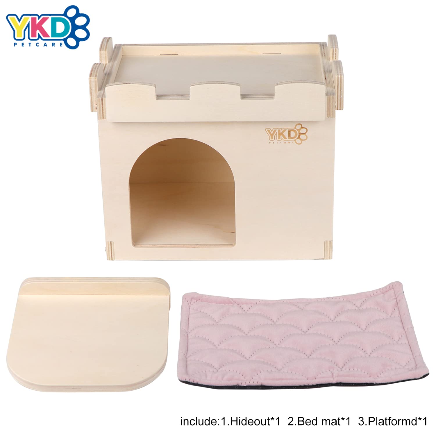 YKD Castle Chinchilla House roof detail, ideal for enrichment with toys and snacks.