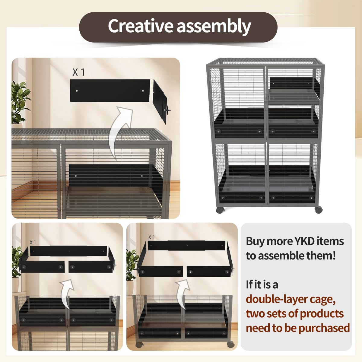 YKD floor-protection for pet cages helps keep living spaces tidy