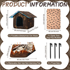 Ylinge cat house interior plush lining offers warm comfort for pets