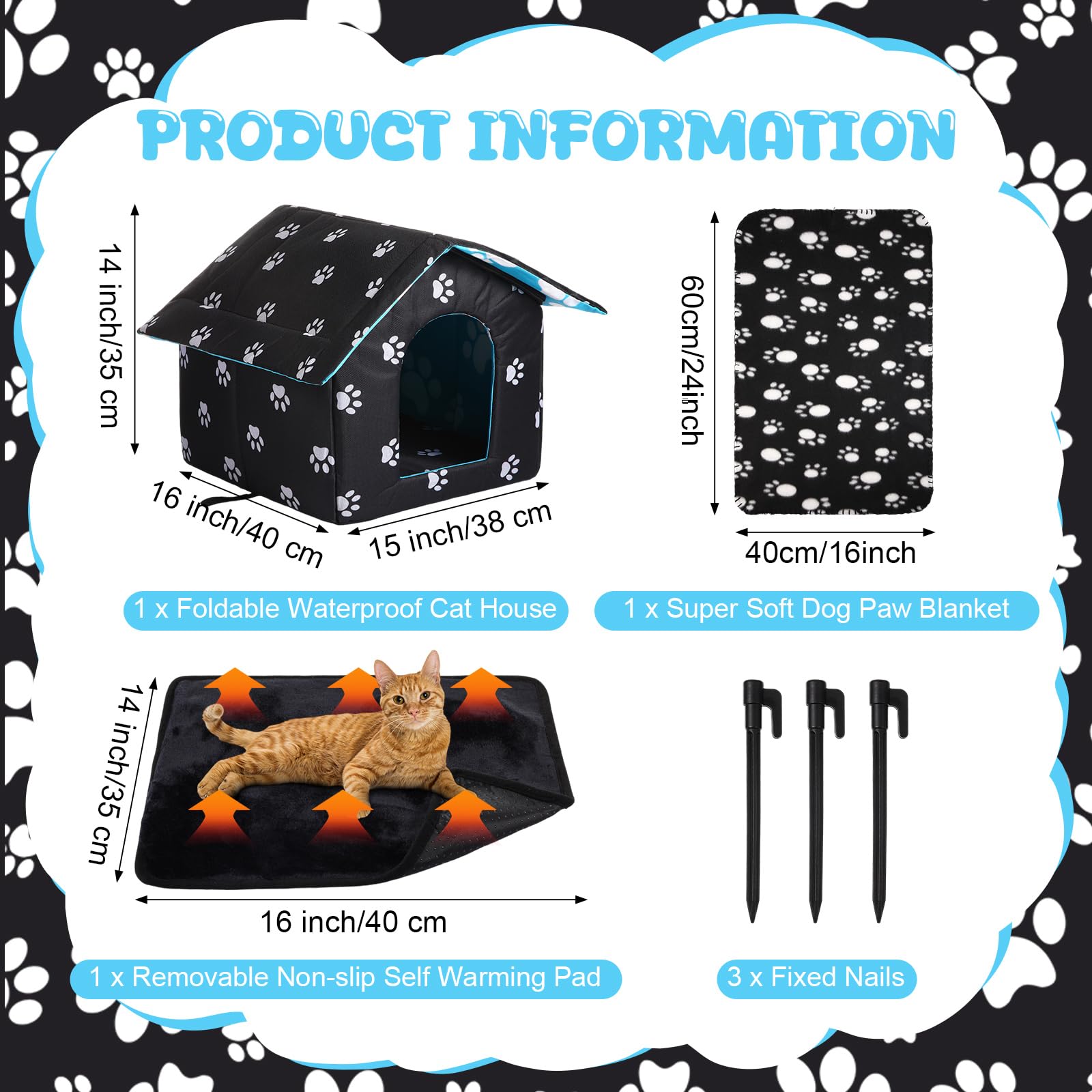 Ylinge cat house windproof-waterproof fabric protects pets outdoors.