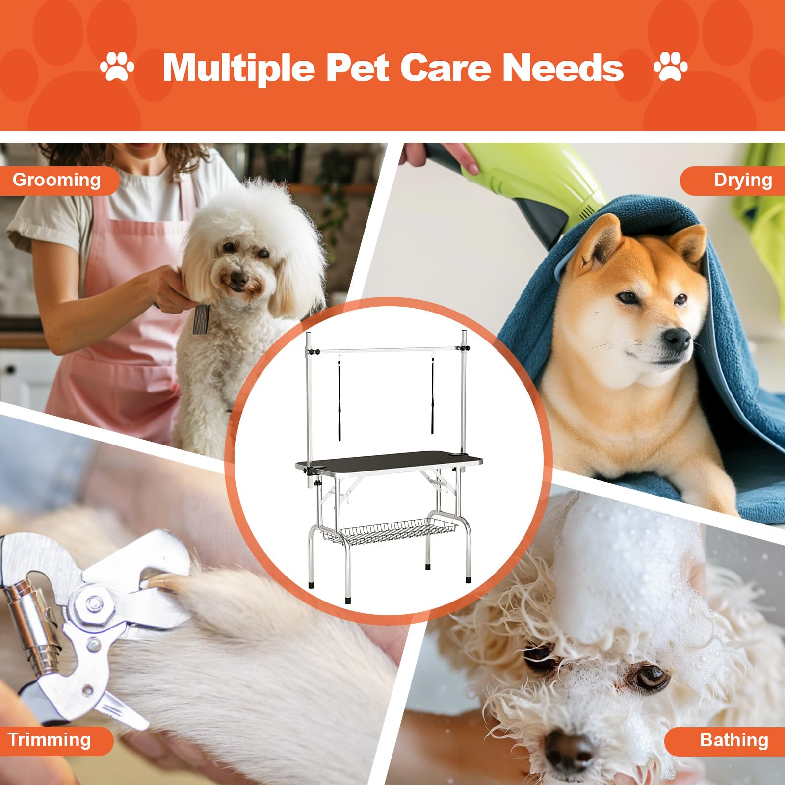 ynhunreth foldable legs enable compact storage after grooming tasks.