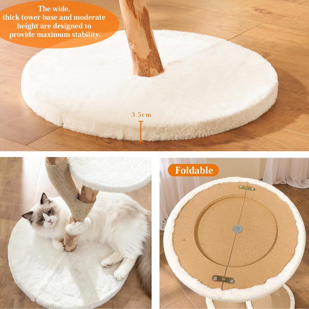 YOCAN cat tree placed in a corner showing compact footprint for small spaces