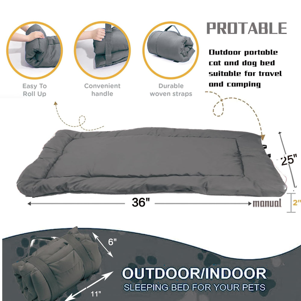 YOFANG portable bed shown outdoors on a camping or travel setup