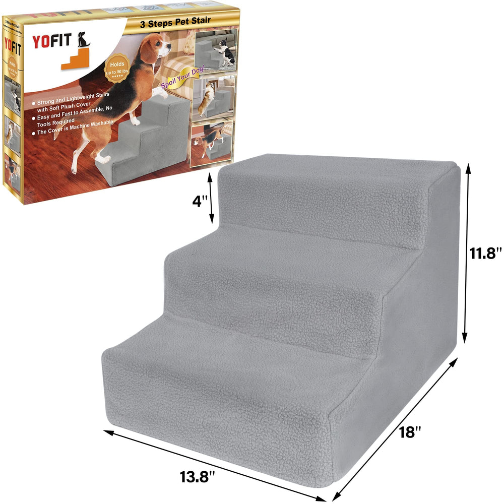YOFIT Doggy Steps foldable design shows compact storage feature.