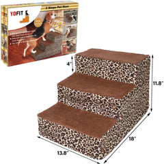 YOFIT Doggy Steps Leopard side view highlights non-slip grip on smooth floors.