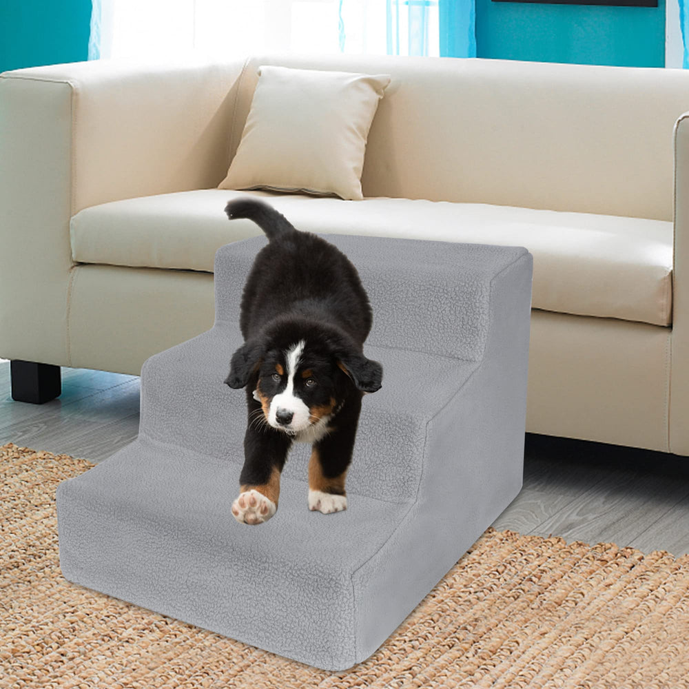 YOFIT Doggy Steps used beside bed or sofa for easy jumps.