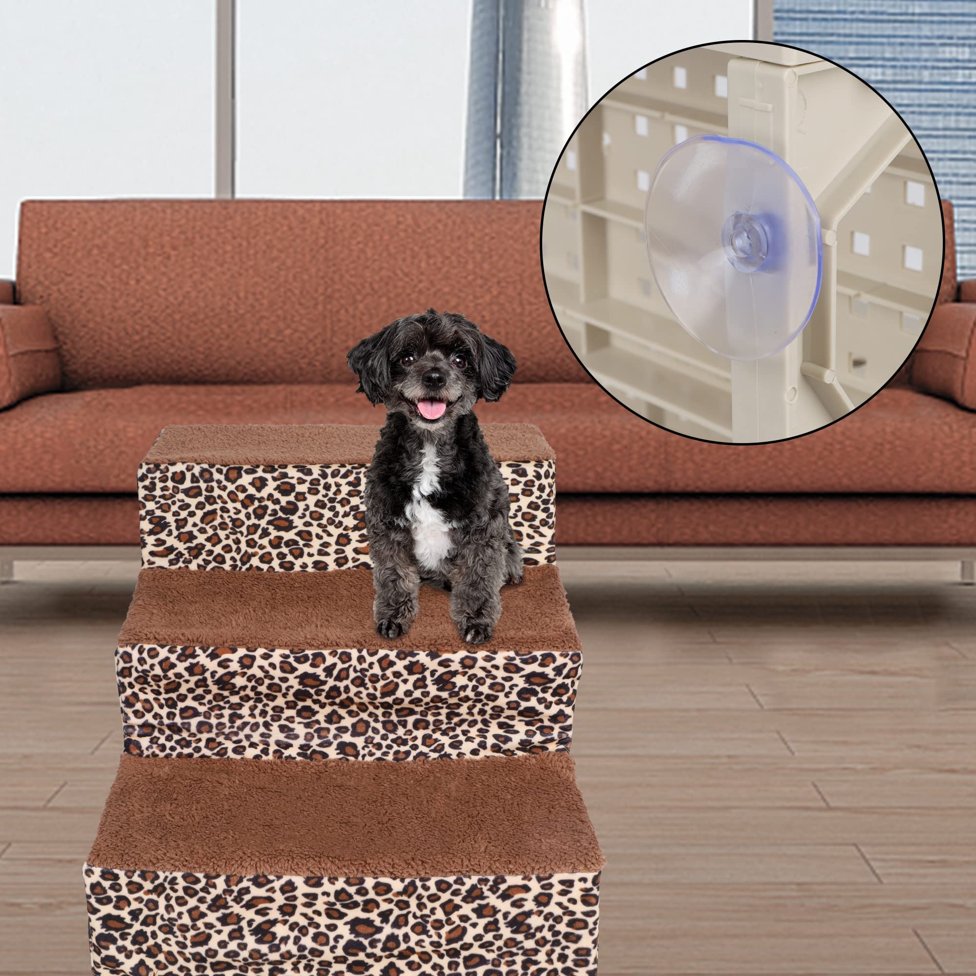 YOFIT Doggy Steps washable-cover emphasizes easy cleaning for busy pet homes.