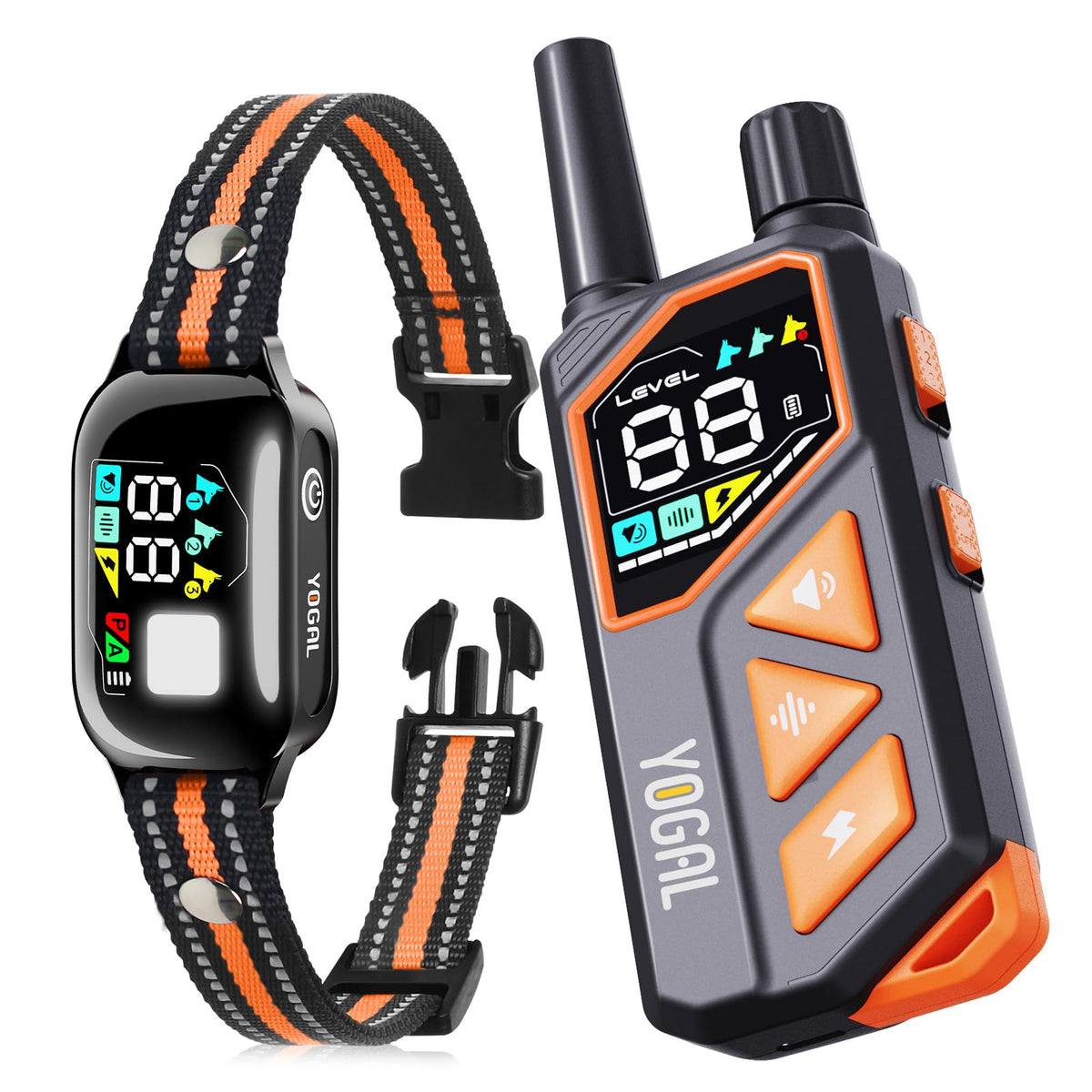 YOGAL 2-in-1 dog collar with remote for versatile training indoors or outdoors.