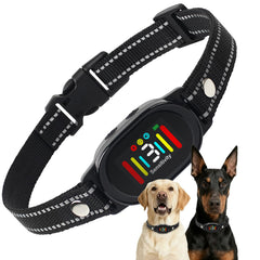 YOGAL dog bark collar packaging showing components for quick setup and training