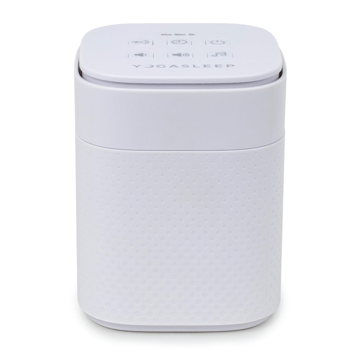 Yogasleep Pawzz white noise machine front view helps dogs relax by masking outside noises
