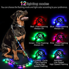Yoheueoa led-dog-leash-soft-silicone-handle offers comfortable grip and easy cleaning.