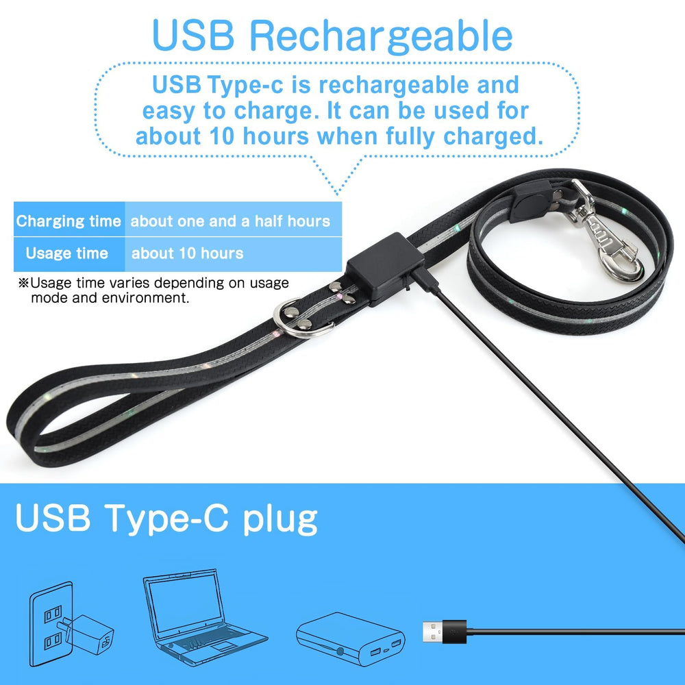 Yoheueoa D-ring attachment leash for accessories and waste bags at night.