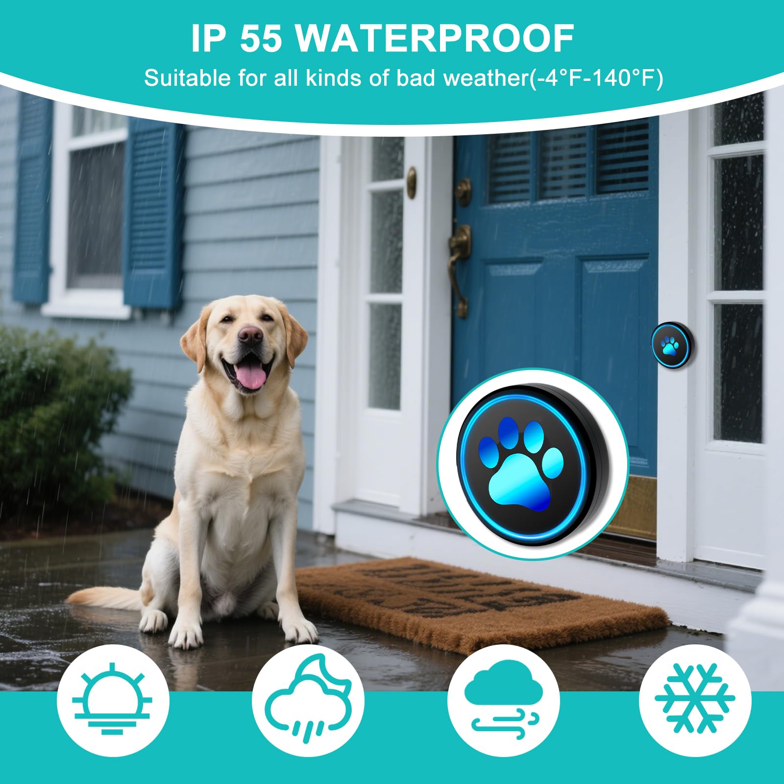 Yoiilifee dog doorbell 60-melodies offers customizable cues for different pets.