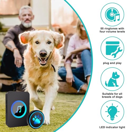Yoiilifee dog doorbell range-1000ft illustrates reliable signals across large properties.