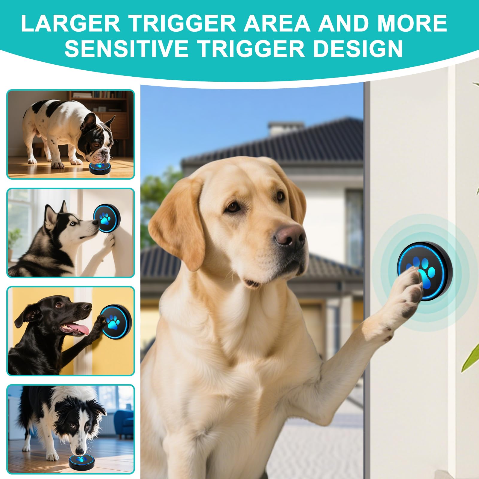 Yoiilifee dog doorbell adjustable volume from quiet to loud