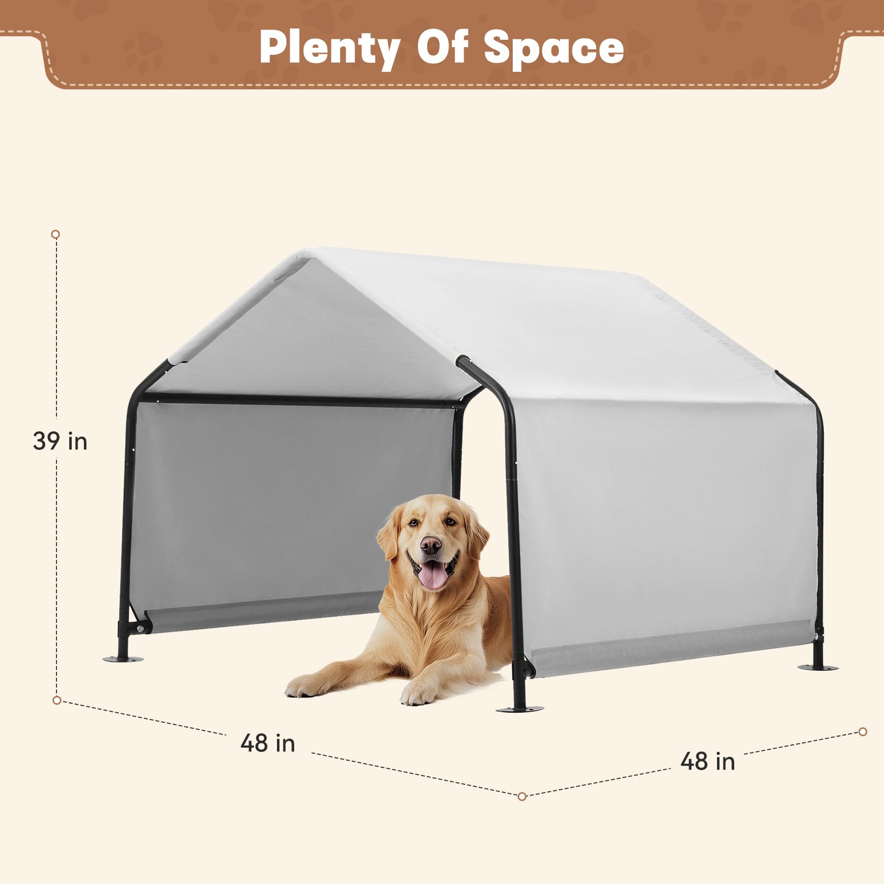Yokaniwa dog shelter ground stakes for added outdoor stability