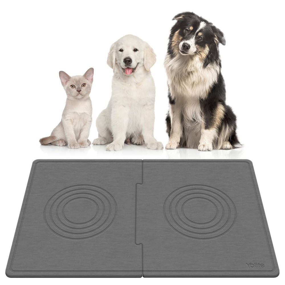 Yolife extra-large dog water bowl mat with wide coverage to protect floors.
