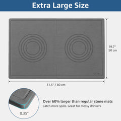 Yolife fast-absorbent diatomaceous earth mat absorbs water instantly.