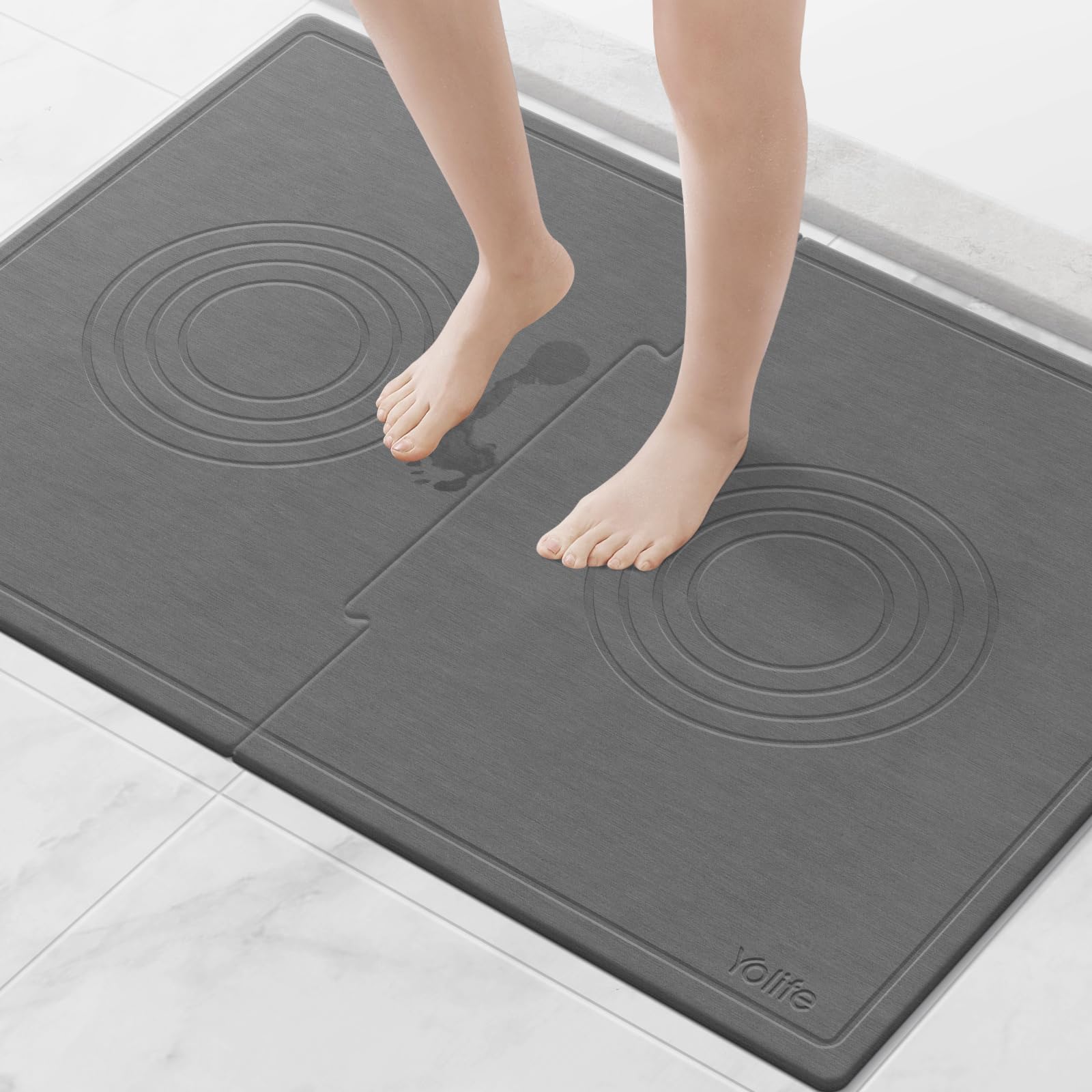 Yolife versatile stone mat can also dry dishes or serve as bath mat.