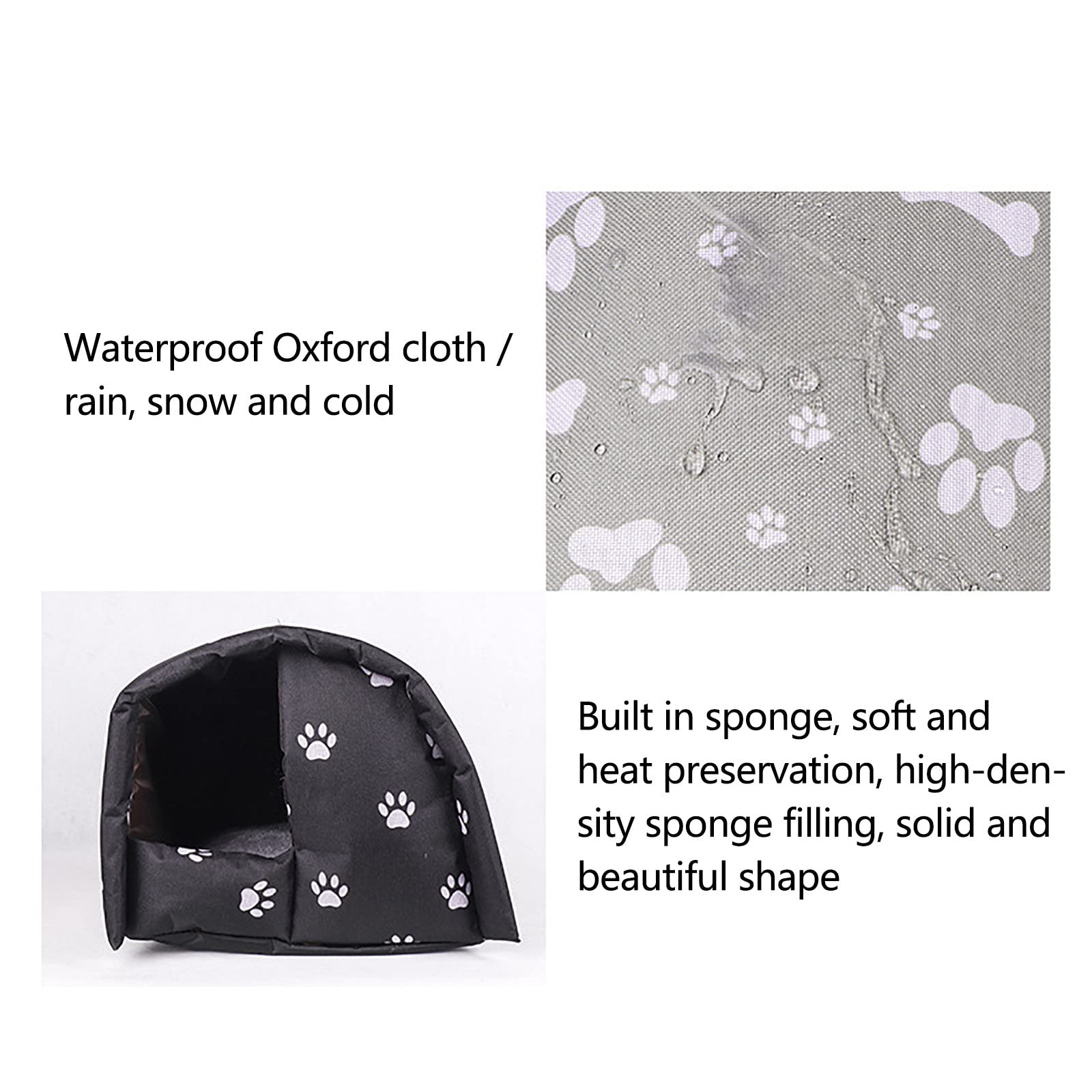 YOMEESOUL closed-design shelter shields feral cats from harsh cold.