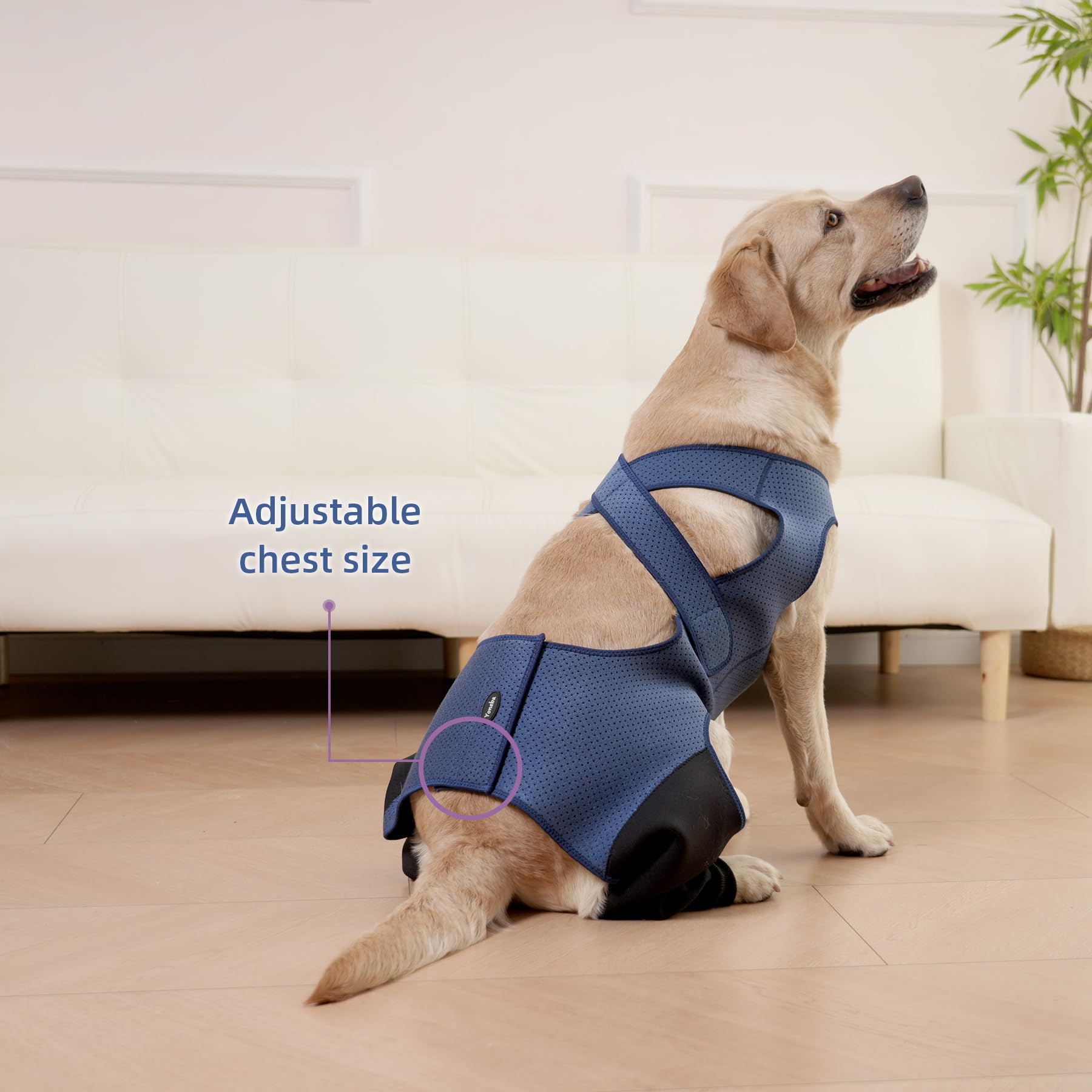 Yoneba dog recovery sleeve soft-material blends neoprene and nylon for gentle protection.
