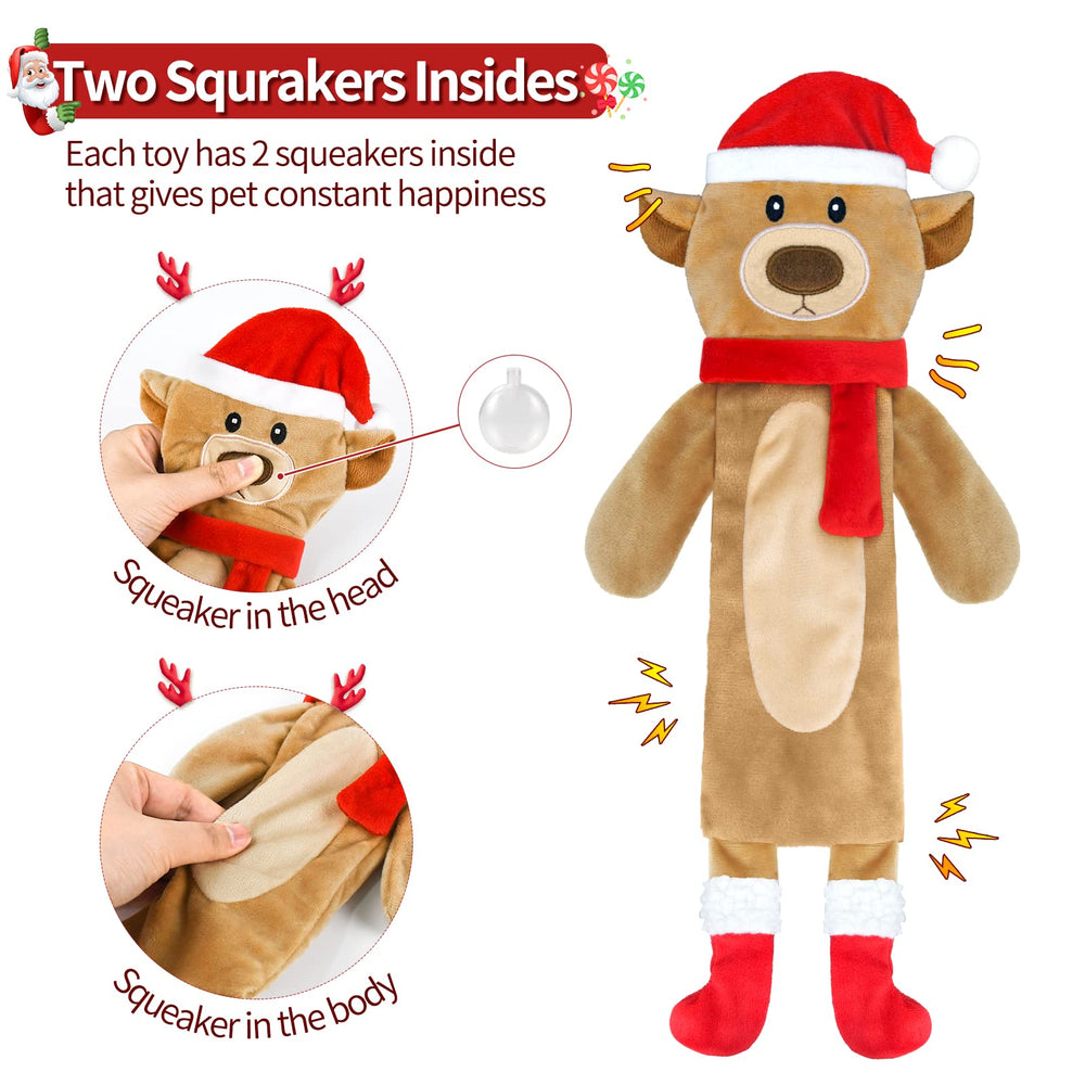 Yoochee Christmas squeaky Bear toy for durable solo play sessions